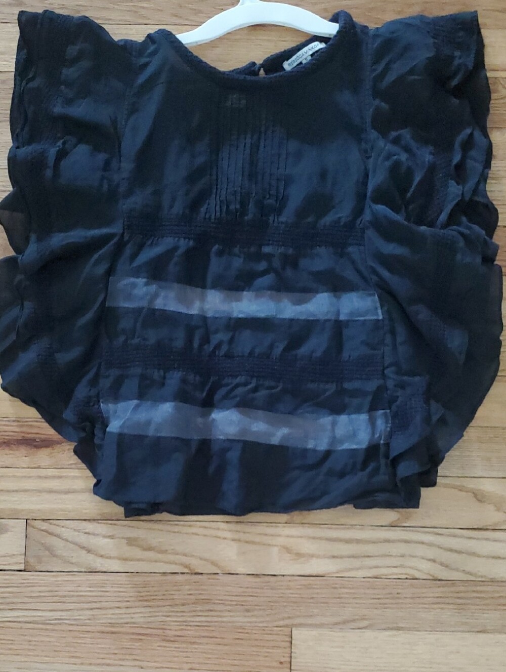 Rebecca Minkoff Black Knit-Trim Blouse